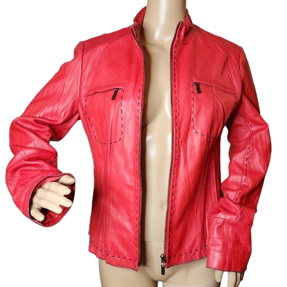 Alexander Julian red leather jacket - Picture 14 of 16